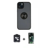 MARSİLYAN™- iPhone 14 Kılıf Yörünge Çizgi - Şeffaf 360 Full Body Arka Koruyucu + PVD Metal Kamera Lens - SH