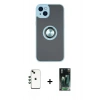 MARSİLYAN™- iPhone 14 Kılıf Yörünge Çizgi - Şeffaf 360 Full Body Arka Koruyucu + Shine Kamera Lens - YL