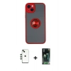 MARSİLYAN™- iPhone 14 Kılıf Yörünge Çizgi - Şeffaf 360 Full Body Arka Koruyucu + Shine Kamera Lens - YL