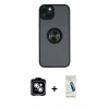 MARSİLYAN™- iPhone 14 Kılıf Yörünge Çizgi - Şeffaf Pasifik Cam Ekran Koruyucu + PVD Metal Kamera Lens - GS