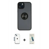 MARSİLYAN™- iPhone 14 Kılıf Yörünge Çizgi - Şeffaf Pasifik Cam Ekran Koruyucu + Shine Kamera Lens - MI