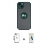 MARSİLYAN™- iPhone 14 Kılıf Yörünge Çizgi - Şeffaf Pasifik Cam Ekran Koruyucu + Shine Kamera Lens - MI