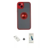 MARSİLYAN™- iPhone 14 Kılıf Yörünge Çizgi - Şeffaf Pasifik Cam Ekran Koruyucu + Diamond Kamera Lens - PE