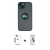 MARSİLYAN™- iPhone 14 Kılıf Yörünge Çizgi - Şeffaf Pasifik Cam Ekran Koruyucu + Shine Kamera Lens - KI