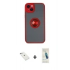 MARSİLYAN™- iPhone 14 Kılıf Yörünge Çizgi - Şeffaf Pasifik Cam Ekran Koruyucu + Diamond Kamera Lens - SABE