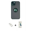 MARSİLYAN™- iPhone 14 Kılıf Yörünge Çizgi - Şeffaf Pasifik Cam Ekran Koruyucu + Diamond Kamera Lens - SABE