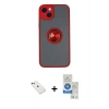 MARSİLYAN™- iPhone 14 Kılıf Yörünge Çizgi - Şeffaf Royal Nano Ekran Koruyucu + Diamond Kamera Lens - KI