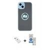 MARSİLYAN™- iPhone 14 Kılıf Yörünge Çizgi - Şeffaf Royal Nano Ekran Koruyucu + Diamond Kamera Lens - YL