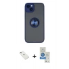 MARSİLYAN™- iPhone 14 Kılıf Yörünge Çizgi - Şeffaf Royal Nano Ekran Koruyucu + Diamond Kamera Lens - YL
