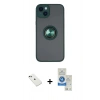 MARSİLYAN™- iPhone 14 Kılıf Yörünge Çizgi - Şeffaf Royal Nano Ekran Koruyucu + Diamond Kamera Lens - YL