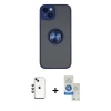 MARSİLYAN™- iPhone 14 Kılıf Yörünge Çizgi - Şeffaf Royal Nano Ekran Koruyucu + Shine Kamera Lens - YL