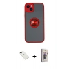 MARSİLYAN™- iPhone 14 Kılıf Yörünge Çizgi - Siyah Bilvis 3D Cam Ekran Koruyucu + Diamond Kamera Lens - YL