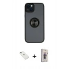 MARSİLYAN™- iPhone 14 Kılıf Yörünge Çizgi - Siyah Bilvis 3D Cam Ekran Koruyucu + Diamond Kamera Lens - YL