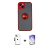 MARSİLYAN™- iPhone 14 Kılıf Yörünge Çizgi - Siyah Bilvis 5in1 3D Magic Cam Ekran Koruyucu + Shine Kamera Lens - SH