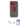 MARSİLYAN™- iPhone 14 Kılıf Yörünge Çizgi - Siyah Bilvis 5in1 3D Magic Cam Ekran Koruyucu + Diamond Kamera Lens - YL