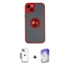MARSİLYAN™- iPhone 14 Kılıf Yörünge Çizgi - Siyah Bilvis 5in1 3D Magic Cam Ekran Koruyucu + Shine Kamera Lens - YL
