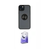 MARSİLYAN™- iPhone 14 Kılıf Yörünge Çizgi - Siyah Bilvis 5in1 5D Magic Hayalet Cam Ekran Koruyucu