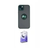 MARSİLYAN™- iPhone 14 Kılıf Yörünge Çizgi - Siyah Bilvis 5in1 5D Magic Hayalet Cam Ekran Koruyucu