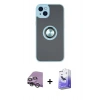MARSİLYAN™- iPhone 14 Kılıf Yörünge Çizgi - Siyah Bilvis 5in1 5D Magic Hayalet Cam Ekran Koruyucu + Raze Metal Kamera Lens - GS