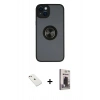 MARSİLYAN™- iPhone 14 Kılıf Yörünge Çizgi - Siyah Bilvis Hayalet Cam Ekran Koruyucu + Diamond Kamera Lens - PE