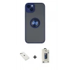MARSİLYAN™- iPhone 14 Kılıf Yörünge Çizgi - Siyah Bilvis Hayalet Cam Ekran Koruyucu + Diamond Kamera Lens - PE