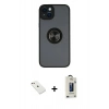 MARSİLYAN™- iPhone 14 Kılıf Yörünge Çizgi - Siyah Bilvis Hayalet Cam Ekran Koruyucu + Diamond Kamera Lens - PE