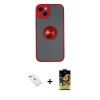MARSİLYAN™- iPhone 14 Kılıf Yörünge Çizgi - Siyah Buffer Cam Ekran Koruyucu + Diamond Kamera Lens - PE