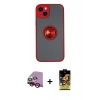 MARSİLYAN™- iPhone 14 Kılıf Yörünge Çizgi - Siyah Buffer Cam Ekran Koruyucu + Raze Metal Kamera Lens - KI