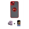 MARSİLYAN™- iPhone 14 Kılıf Yörünge Çizgi - Siyah Buffer Hayalet Cam Ekran Koruyucu + Mor Raze Metal Kamera Lens