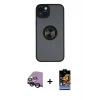 MARSİLYAN™- iPhone 14 Kılıf Yörünge Çizgi - Siyah Buffer Hayalet Cam Ekran Koruyucu + Raze Metal Kamera Lens - SH