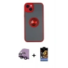 MARSİLYAN™- iPhone 14 Kılıf Yörünge Çizgi - Siyah Buffer Hayalet Cam Ekran Koruyucu + Raze Metal Kamera Lens - SH