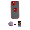 MARSİLYAN™- iPhone 14 Kılıf Yörünge Çizgi - Siyah Buffer Hayalet Cam Ekran Koruyucu + Raze Metal Kamera Lens - KI