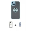 MARSİLYAN™- iPhone 14 Kılıf Yörünge Çizgi - Siyah Joko Magic 5D Cam + Shine Kamera Lens - GI
