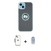 MARSİLYAN™- iPhone 14 Kılıf Yörünge Çizgi - Siyah Joko Magic 5D Cam + Shine Kamera Lens - GD