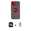 MARSİLYAN™- iPhone 14 Kılıf Yörünge Çizgi - Siyah Joko Magic 5D Cam + PVD Metal Kamera Lens - GS