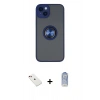 MARSİLYAN™- iPhone 14 Kılıf Yörünge Çizgi - Siyah Joko Magic 5D Cam + Diamond Kamera Lens - KI