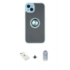 MARSİLYAN™- iPhone 14 Kılıf Yörünge Çizgi - Siyah Joko Magic 5D Cam + Diamond Kamera Lens - PE