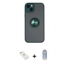 MARSİLYAN™- iPhone 14 Kılıf Yörünge Çizgi - Siyah Joko Magic 5D Cam + Diamond Kamera Lens - PE