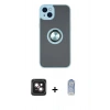 MARSİLYAN™- iPhone 14 Kılıf Yörünge Çizgi - Siyah Joko Magic 5D Cam + PVD Metal Kamera Lens - PE