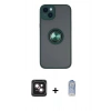 MARSİLYAN™- iPhone 14 Kılıf Yörünge Çizgi - Siyah Joko Magic 5D Cam + PVD Metal Kamera Lens - PE