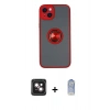 MARSİLYAN™- iPhone 14 Kılıf Yörünge Çizgi - Siyah Joko Magic 5D Cam + PVD Metal Kamera Lens - PE