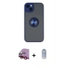 MARSİLYAN™- iPhone 14 Kılıf Yörünge Çizgi - Siyah Joko Magic 5D Cam + Raze Metal Kamera Lens - KI