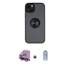 MARSİLYAN™- iPhone 14 Kılıf Yörünge Çizgi - Siyah Joko Magic 5D Cam + Raze Metal Kamera Lens - KI