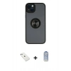 MARSİLYAN™- iPhone 14 Kılıf Yörünge Çizgi - Siyah Joko Magic 5D Cam + Diamond Kamera Lens - SABE