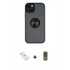 MARSİLYAN™- iPhone 14 Kılıf Yörünge Çizgi - Siyah Joko Magic 5D Hayalet Cam + Diamond Kamera Lens - PE