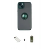 MARSİLYAN™- iPhone 14 Kılıf Yörünge Çizgi - Siyah Joko Magic 5D Hayalet Cam + Diamond Kamera Lens - PE