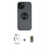 MARSİLYAN™- iPhone 14 Kılıf Yörünge Çizgi - Siyah Joko Magic 5D Hayalet Cam + Shine Kamera Lens - GD