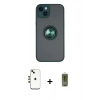 MARSİLYAN™- iPhone 14 Kılıf Yörünge Çizgi - Siyah Joko Magic 5D Hayalet Cam + Shine Kamera Lens - GD