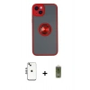 MARSİLYAN™- iPhone 14 Kılıf Yörünge Çizgi - Siyah Joko Magic 5D Hayalet Cam + Shine Kamera Lens - GS