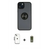 MARSİLYAN™- iPhone 14 Kılıf Yörünge Çizgi - Siyah Joko Magic 5D Hayalet Cam + Shine Kamera Lens - GS